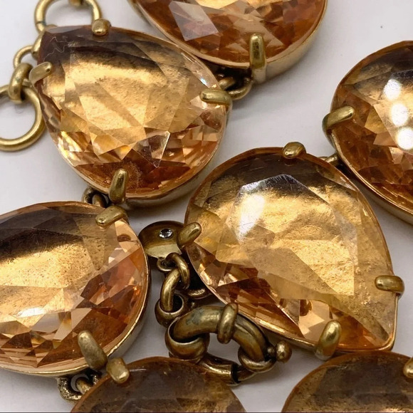 J. Crew Peach Teardrop Jeweled Necklace - Picture 3 of 5